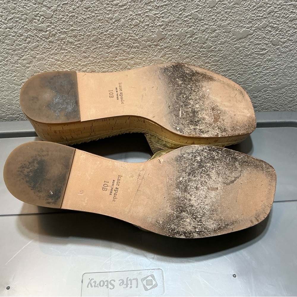 kate spade new york Cosette Cork Espadrille Platform Wedge Sandals Size 10B - Picture 3 of 9